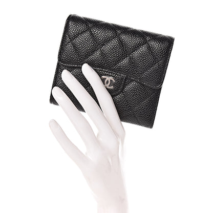 Chanel Caviar Quilted Compact Flap Wallet Black 2 of 8
