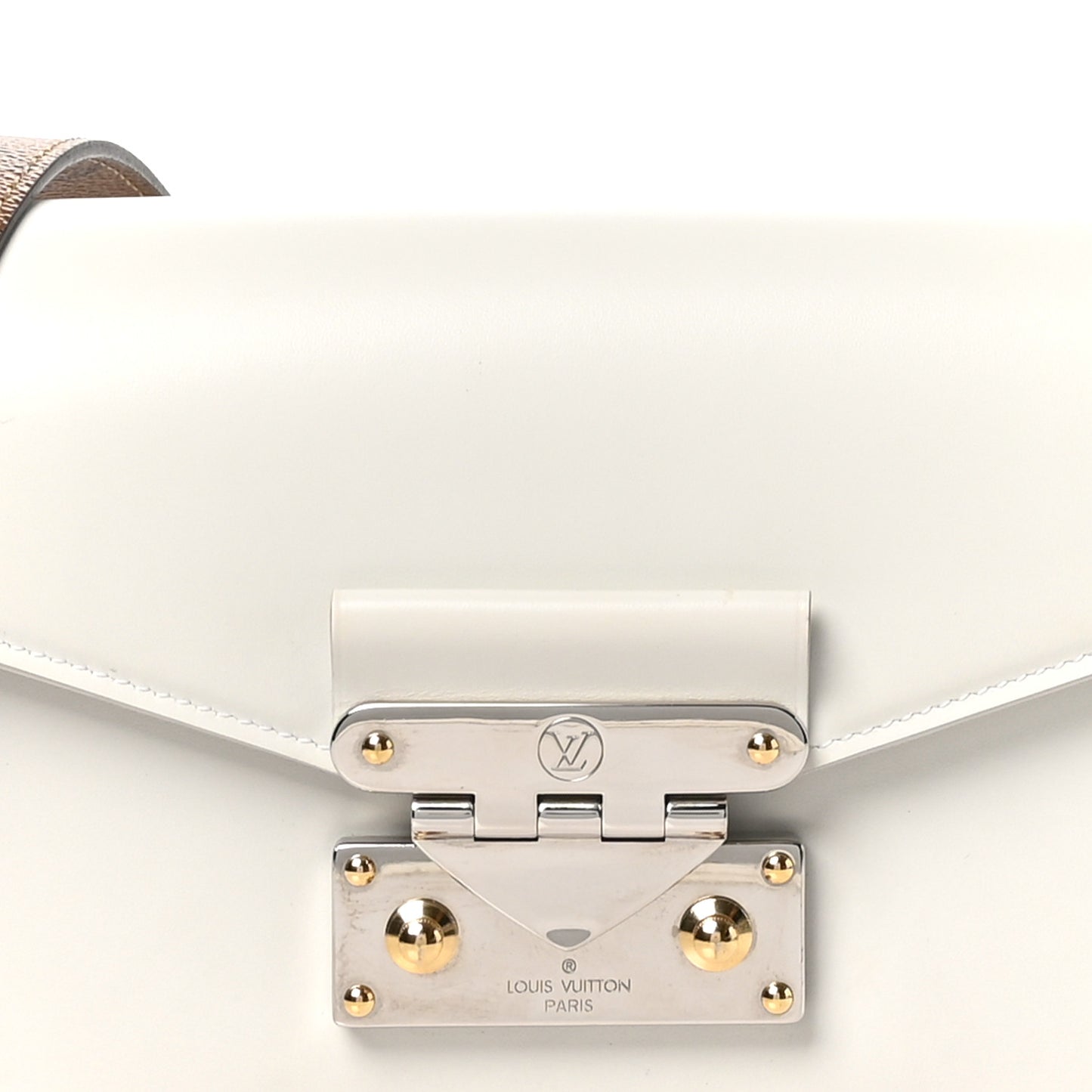 Calfskin Reverse Monogram Swing White