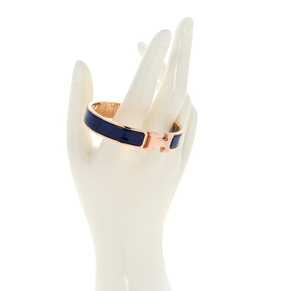 Hermes Enamel Narrow Clic Clac H Bracelet GM Bleu Imperial 2 of 7