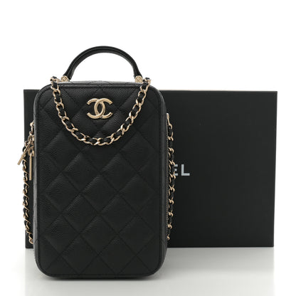 Chanel Caviar Quilted CC North South Vanity Case Black 12 of 12