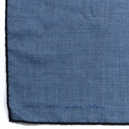 Hermes Cashmere Silk Une Rose Pour Alma Shawl 140 Bleu Chine Encre 4 of 5