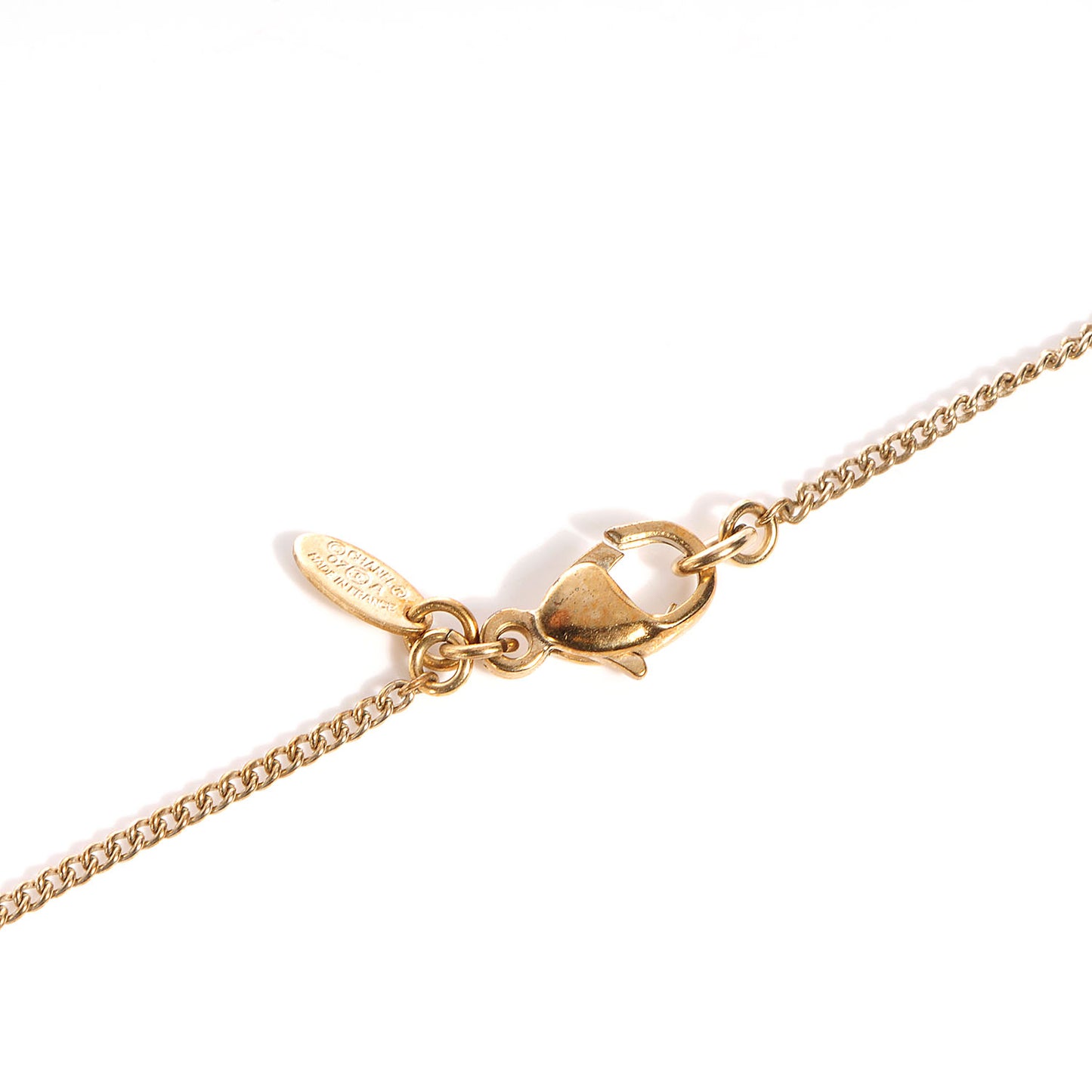 Crystal CC Camellia Flower Drop Necklace