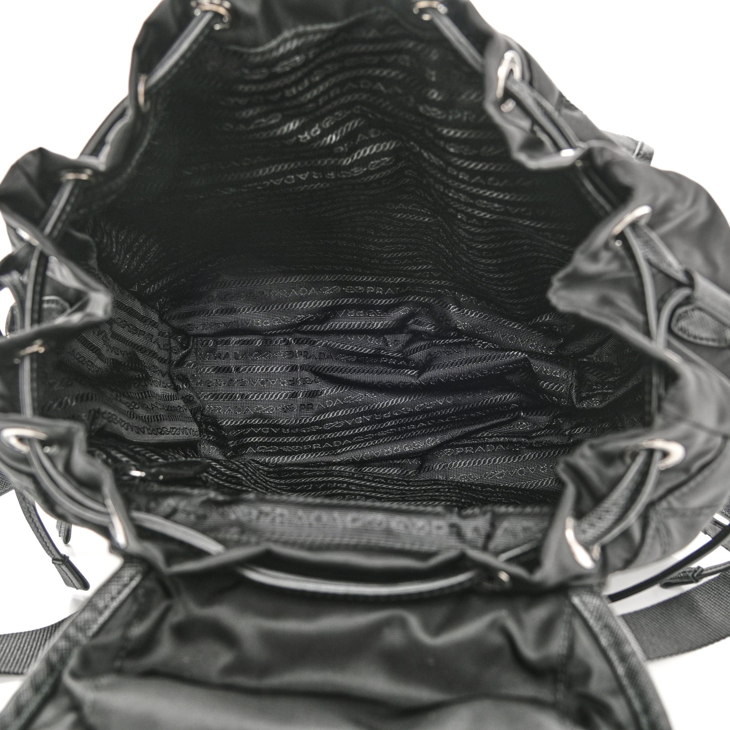 Tessuto Nylon Saffiano Vela Quilted Backpack Black