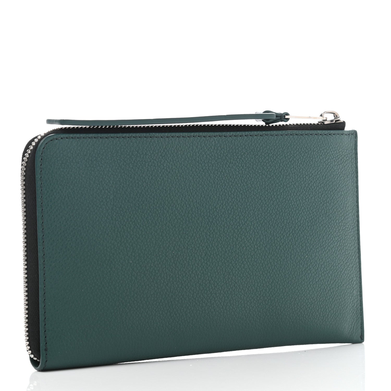 Burberry Grainy Calfskin Zip Pouch Clutch Dark Cyan 2 of 11
