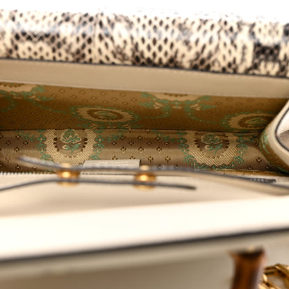 Gucci Calfskin Snakeskin Studded Small Ottilia Top Handle Bag White 6 of 11