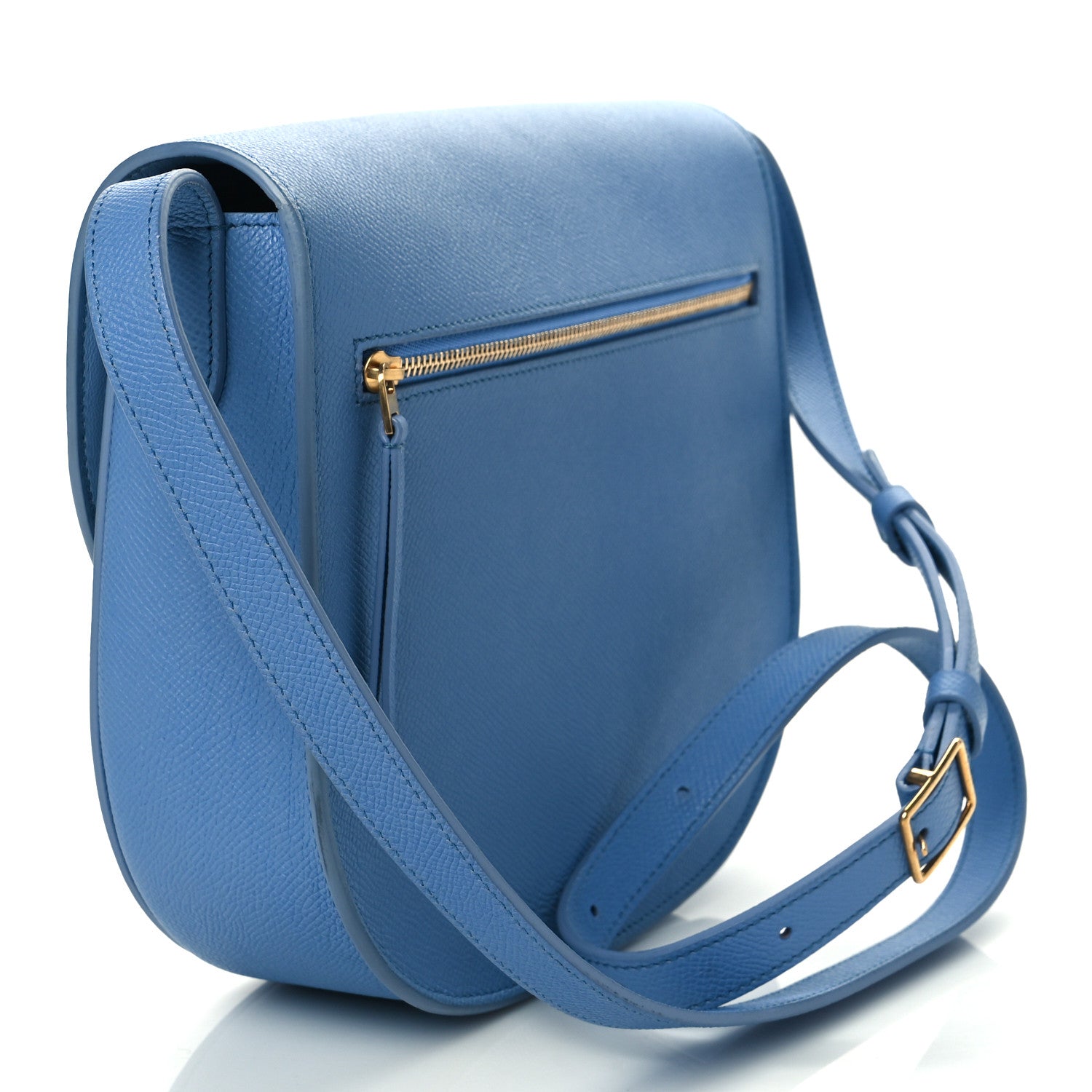 Celine Grained Calfskin Medium Trotteur Porcelain 3 of 10