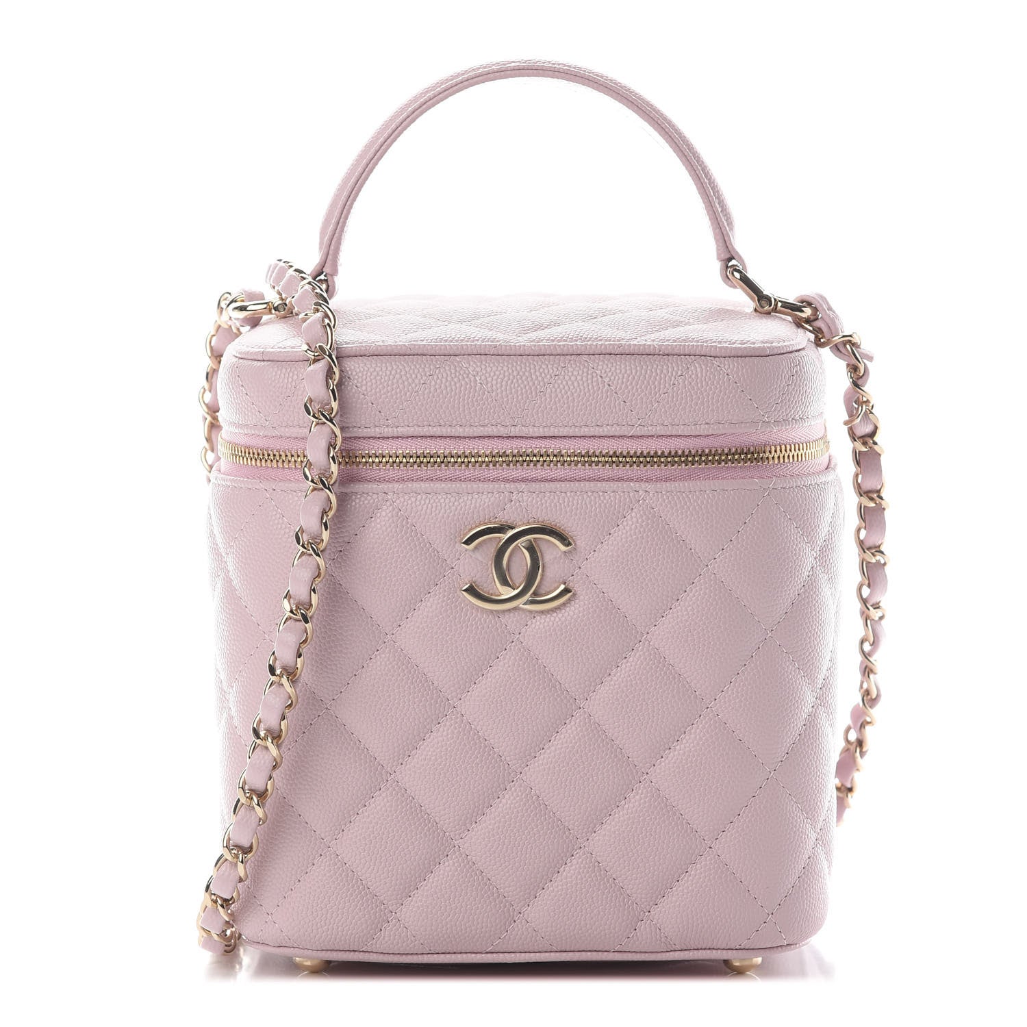 Chanel Caviar Quilted Small Top Handle Vanity Case With Chain Light Pink 1 of 9
