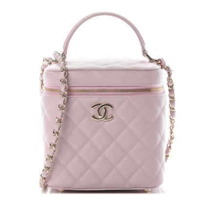 Chanel Caviar Quilted Small Top Handle Vanity Case With Chain Light Pink 1 of 9