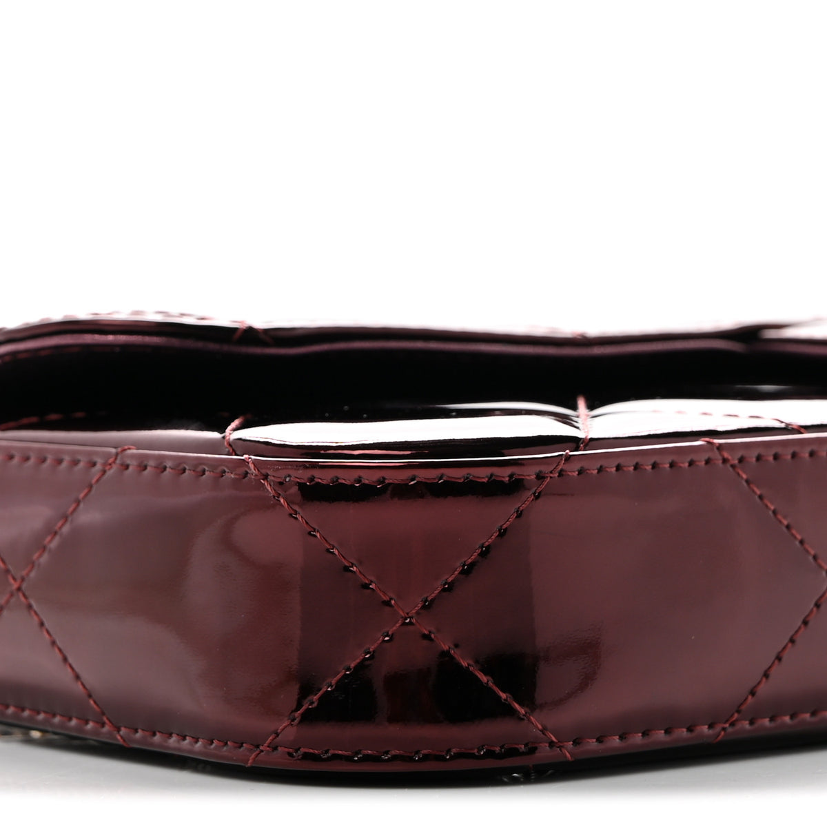 Chanel Metallic Mirror Calfskin Large Top Handle Clutch With Chain  Burgundy 9 of 10