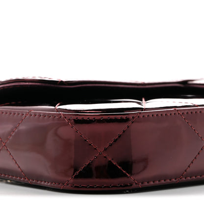 Chanel Metallic Mirror Calfskin Large Top Handle Clutch With Chain  Burgundy 9 of 10