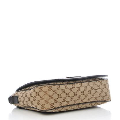 Gucci Monogram Large Flap Messenger Bag Beige Dark Brown 4 of 9