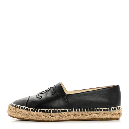Chanel Lambskin CC Espadrilles 38 Black 1 of 11