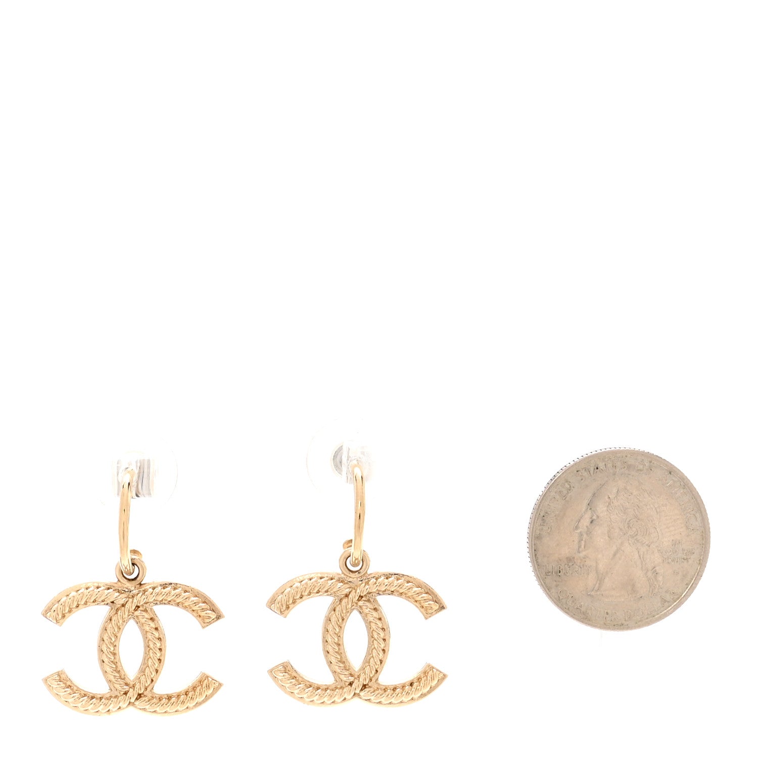Chanel Metal Drop CC Earrings Gold 2 of 5