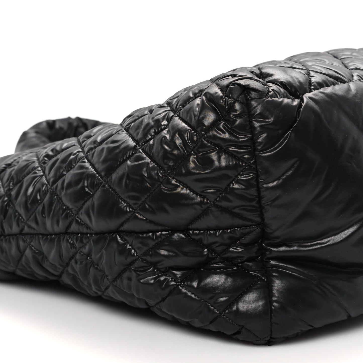 Nylon Quilted Large Coco Cocoon Tote Black