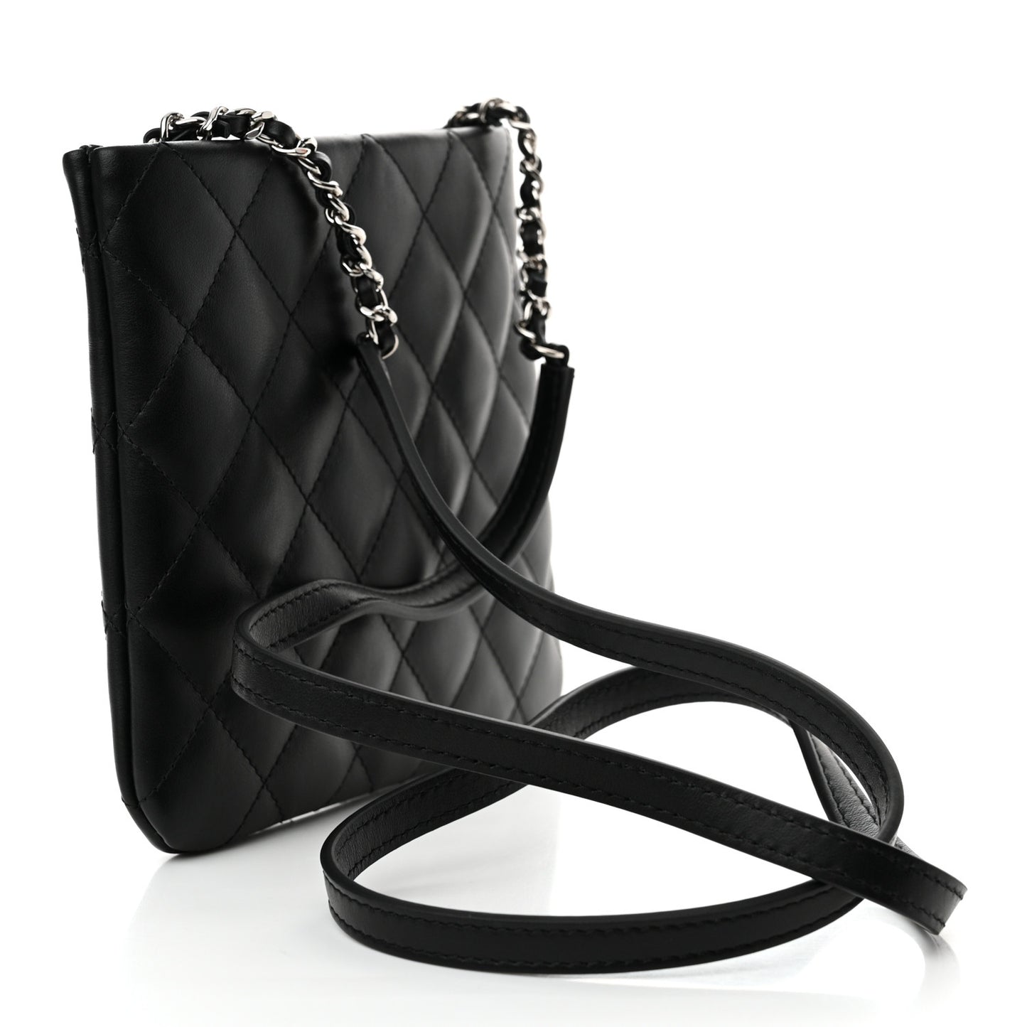 Lambskin Quilted Crossbody Bag Black