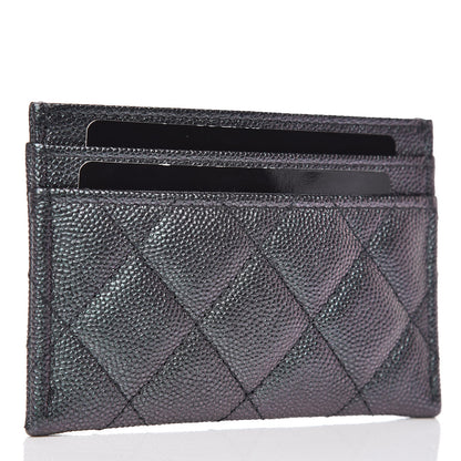 Chanel Iridescent Caviar Quilted Card Holder Black 3 of 9