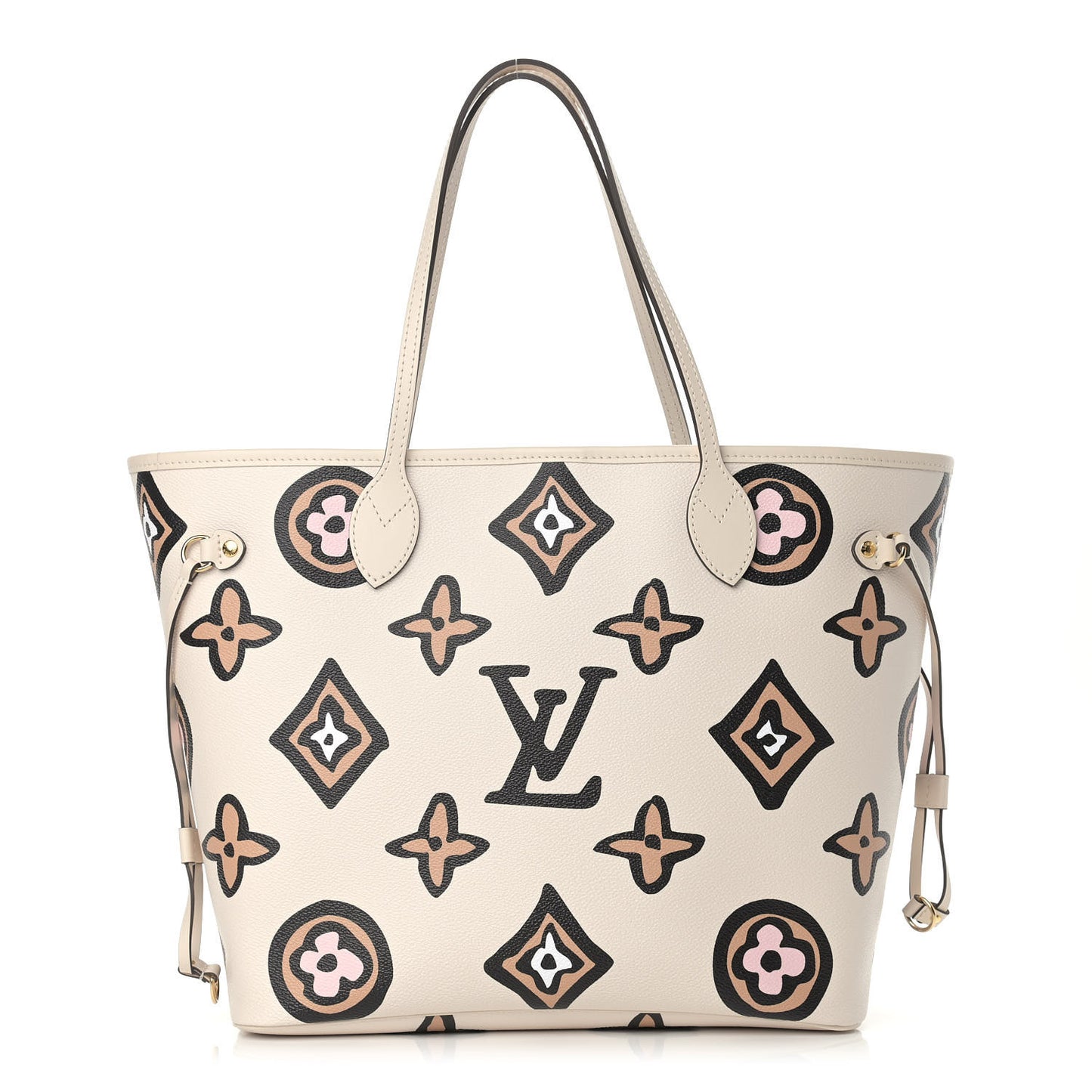 Monogram Giant Wild At Heart Neverfull MM Creme