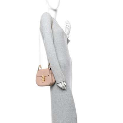 Chloe Grained Lambskin Mini Drew Shoulder Bag Cement Pink 2 of 9