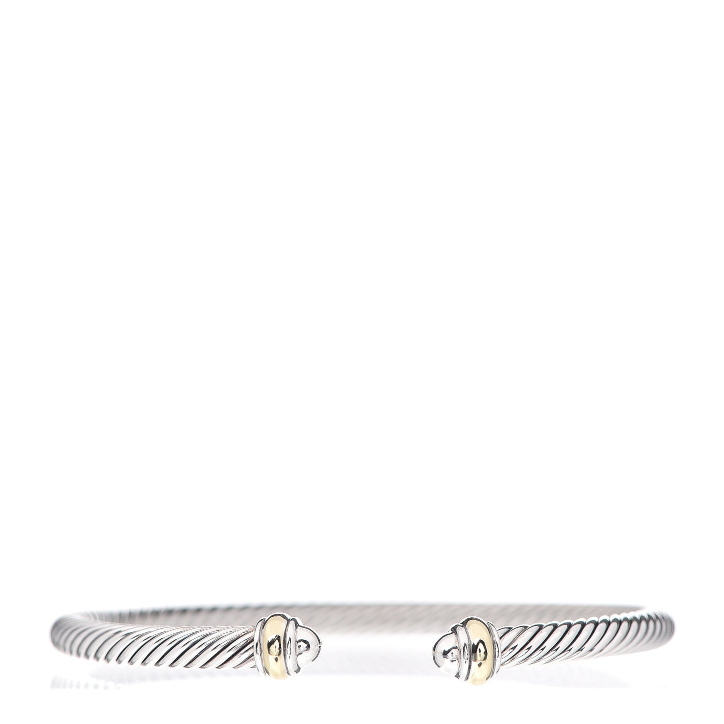 Sterling Silver 18K Yellow Gold 4mm Cable Classics Bracelet