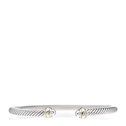 David Yurman Sterling Silver 18K Yellow Gold 4mm Cable Classics Bracelet 1 of 3