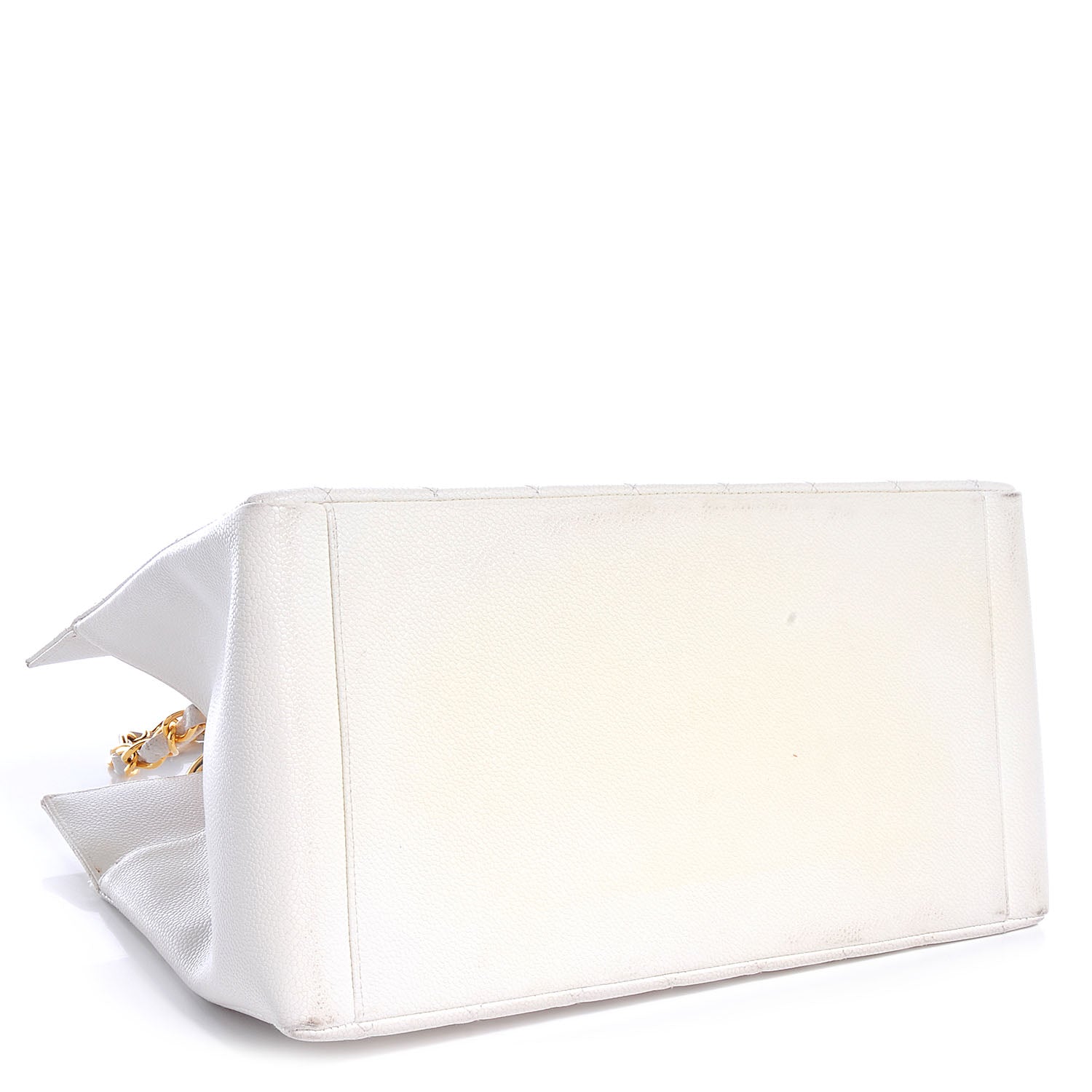 Chanel Caviar Quilted Grand Shopping Tote GST White 4 of 9