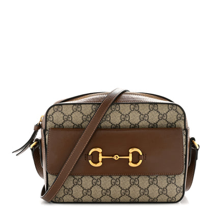 Gucci GG Supreme Monogram Small Horsebit 1955 Shoulder Bag Beige Brown Sugar 1 of 14