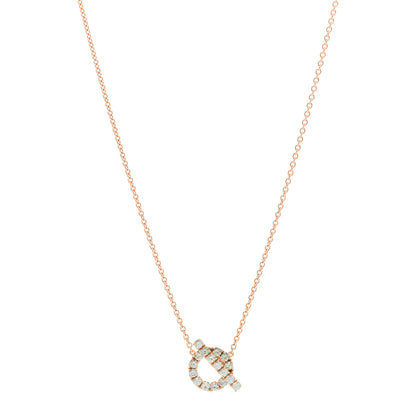 Hermes 18K Rose Gold Green Sapphire Finesse Pendant Necklace 1 of 5