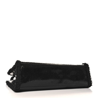 Telfar X UGG Crinkle Patent Shearling Large Shopping Bag Black 4 of 9
