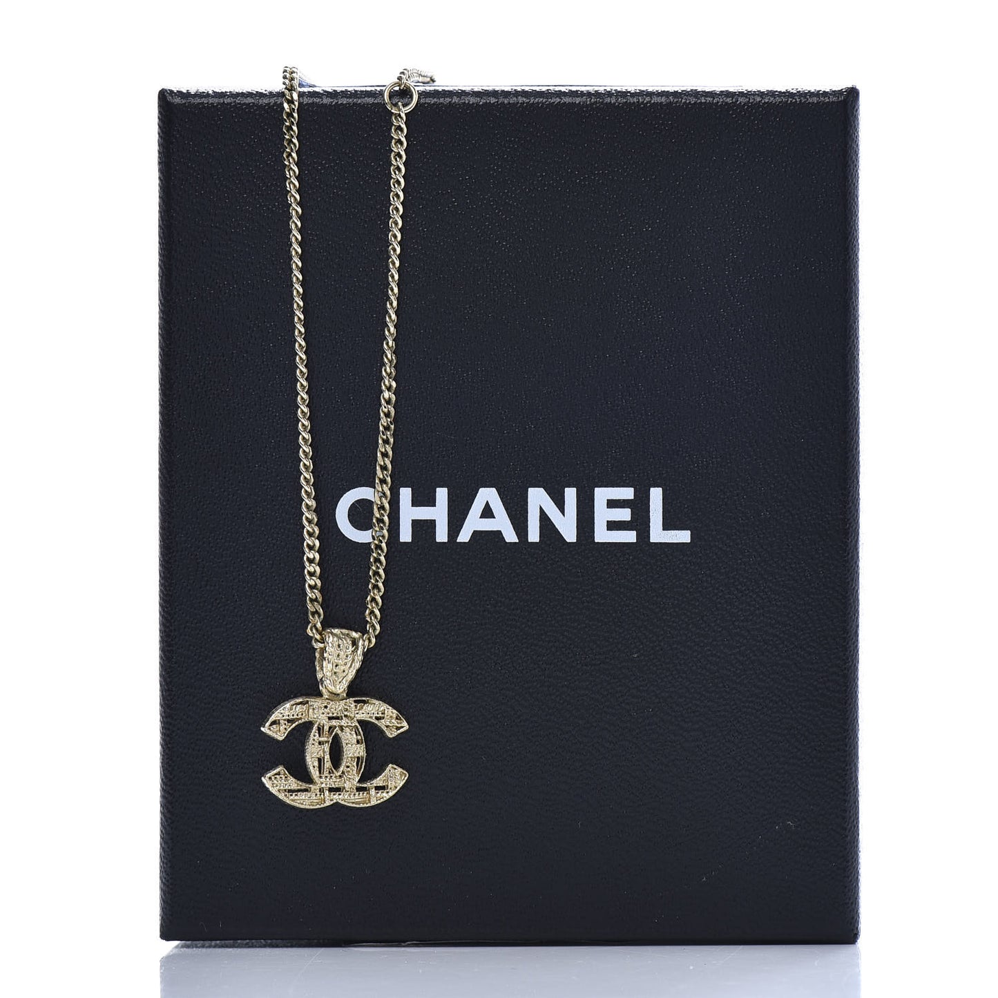 Tweed Effect CC Necklace Gold