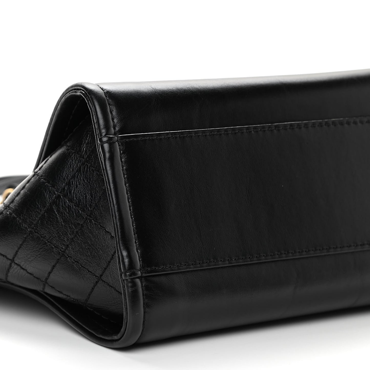 Aged Calfskin Small Charms Deauville Tote Black