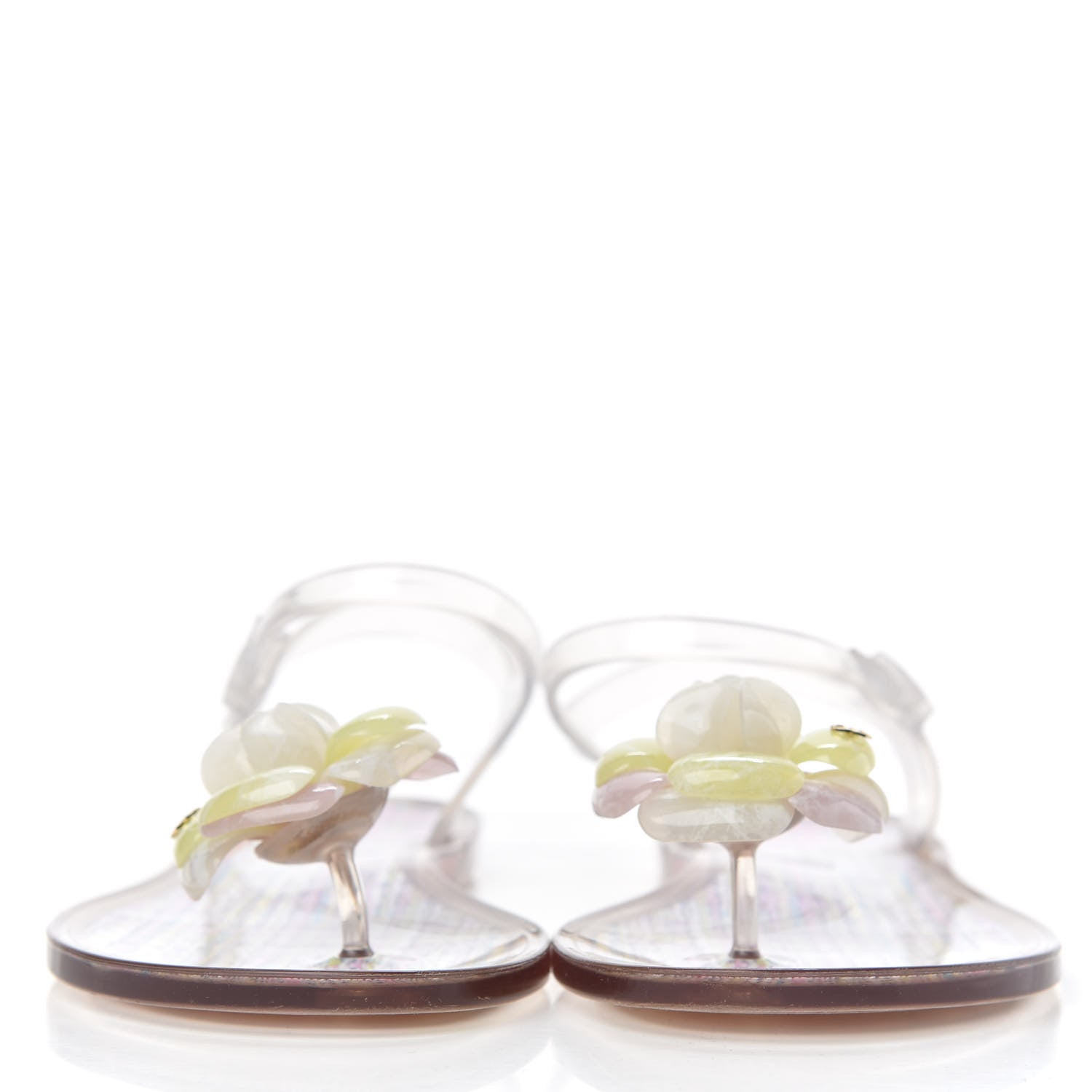 Chanel Jelly Camellia Thong Sandals 39 Light Pink Multicolor 2 of 8