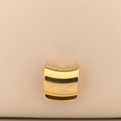 Salvatore Ferragamo Calfskin Small Margot Top Handle Satchel Bone Black 11 of 13