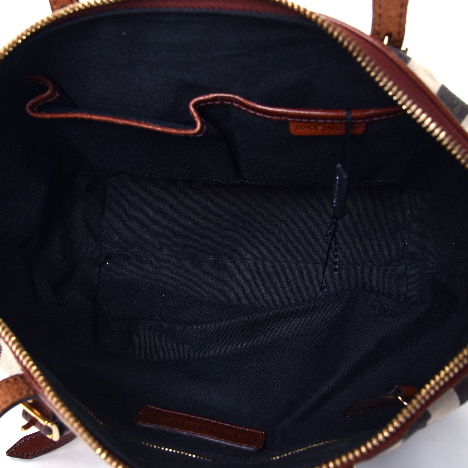 Burberry House Check Small Salisbury Tote Dark Tan 4 of 4