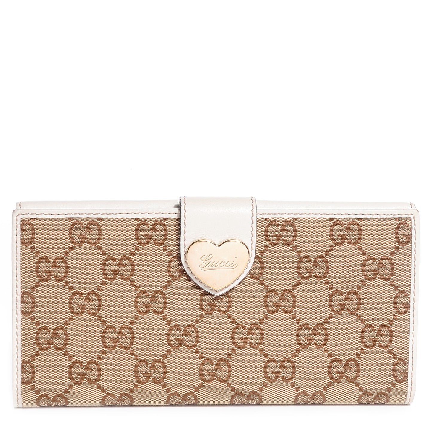 Monogram Heart Continental Wallet Off White