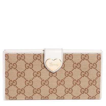 Gucci Monogram Heart Continental Wallet Off White 1 of 8