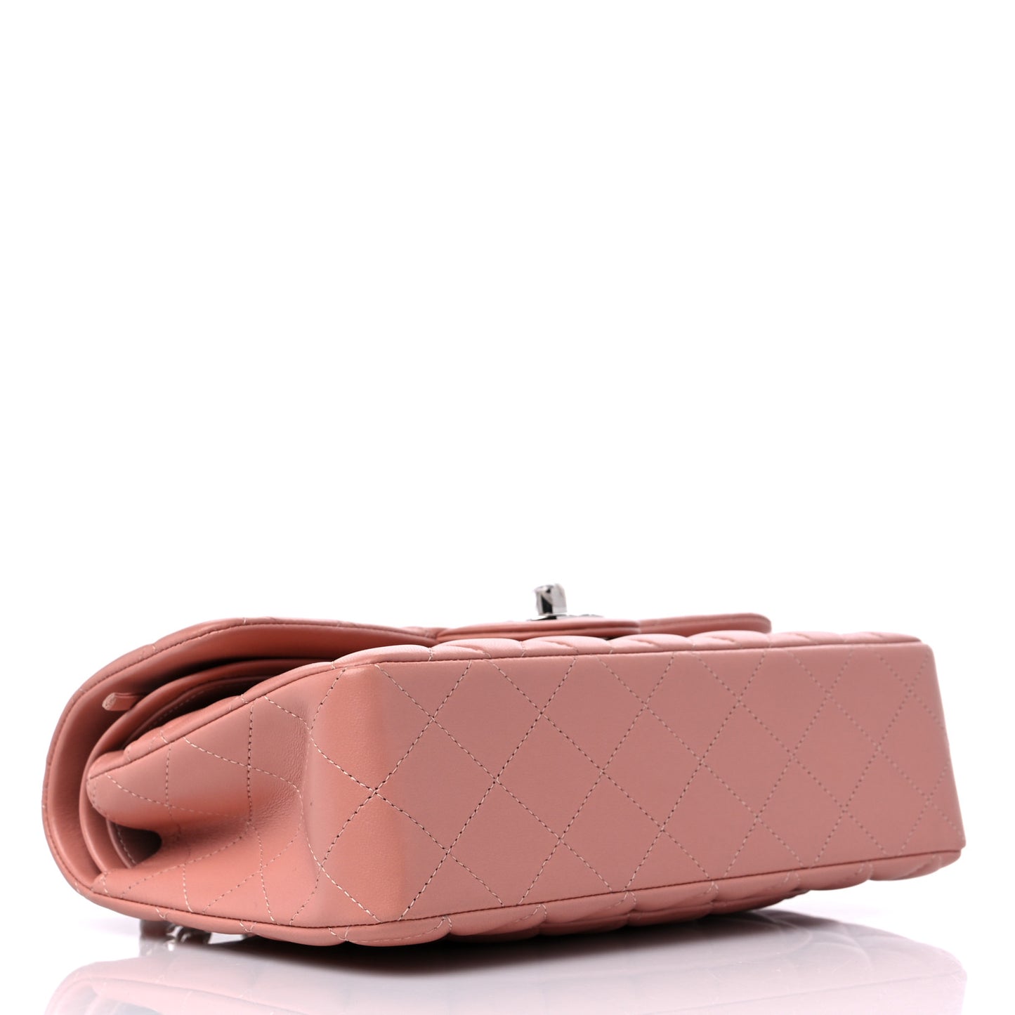Lambskin Quilted Small Double Flap Dark Pink