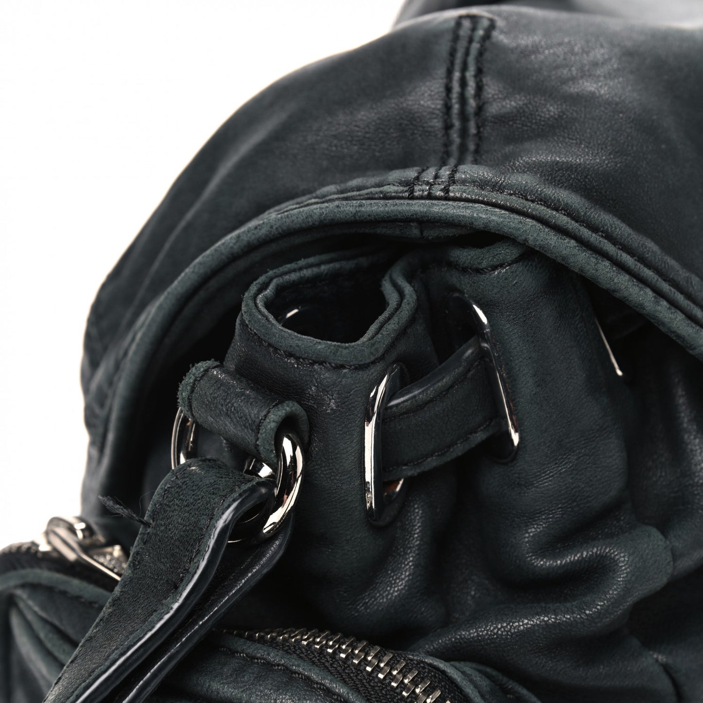 Lambskin Marti Backpack Bag Washed Black Rhodium Hardware