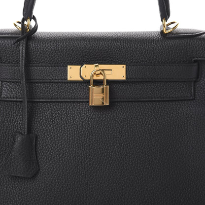 Hermes Togo Kelly Retourne 28 Black 7 of 12