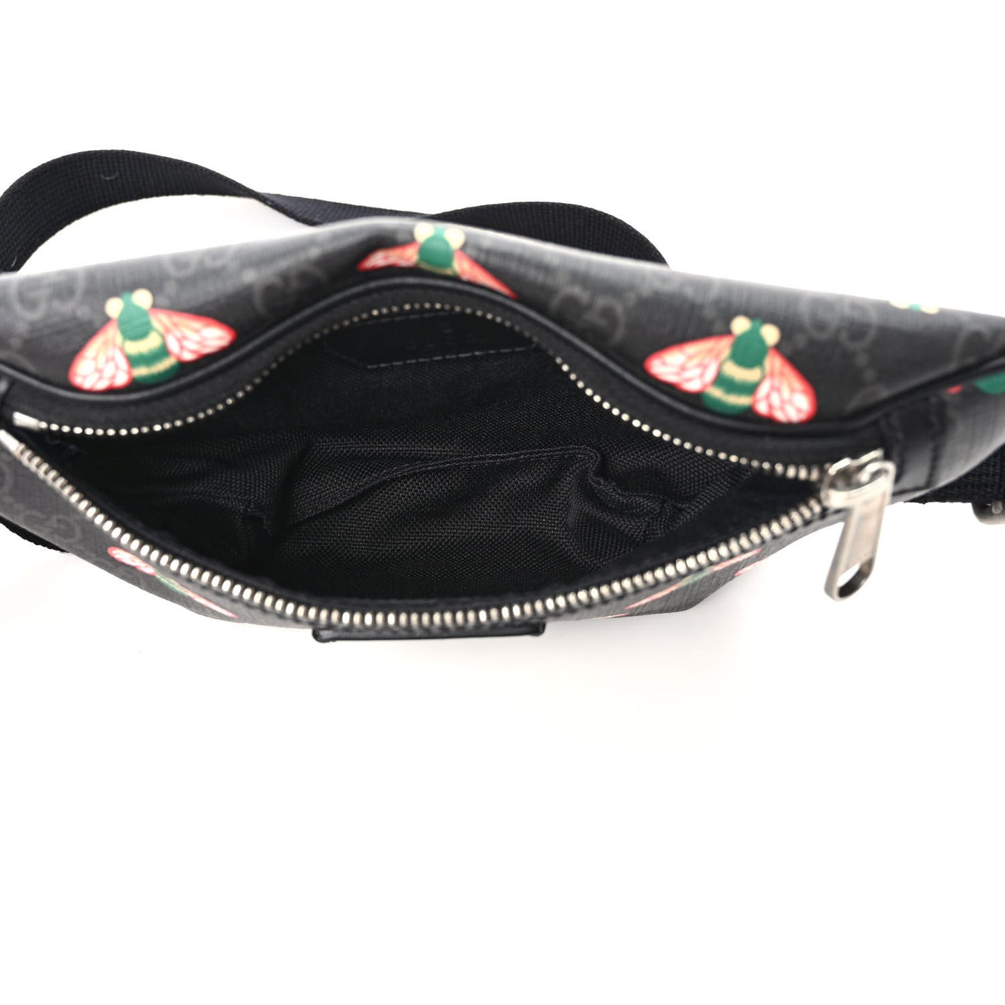GG Supreme Monogram Bee Multicolor Appia Calfskin Belt Bag Black Multicolor