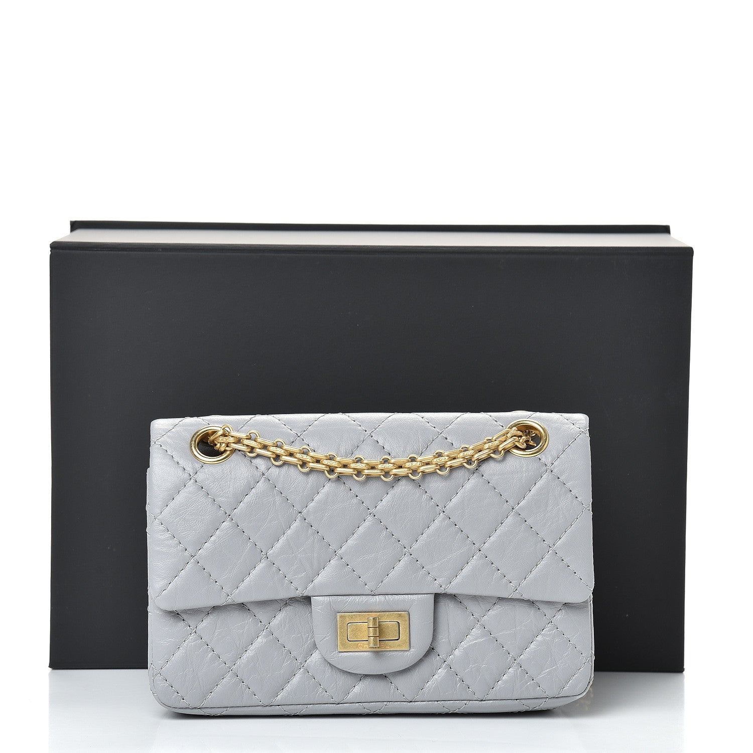 Chanel Aged Calfskin Quilted 2.55 Reissue Mini Flap Grey 11 of 11