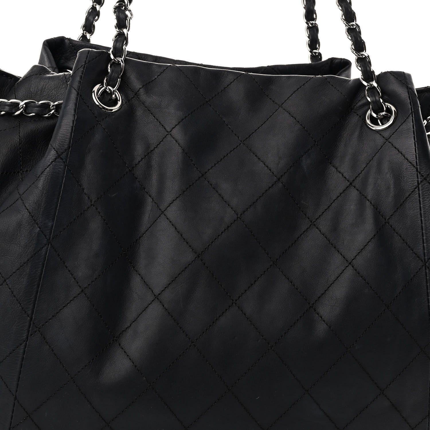 Chanel Calfskin Stitched Shoulder Bag Black 8 of 11
