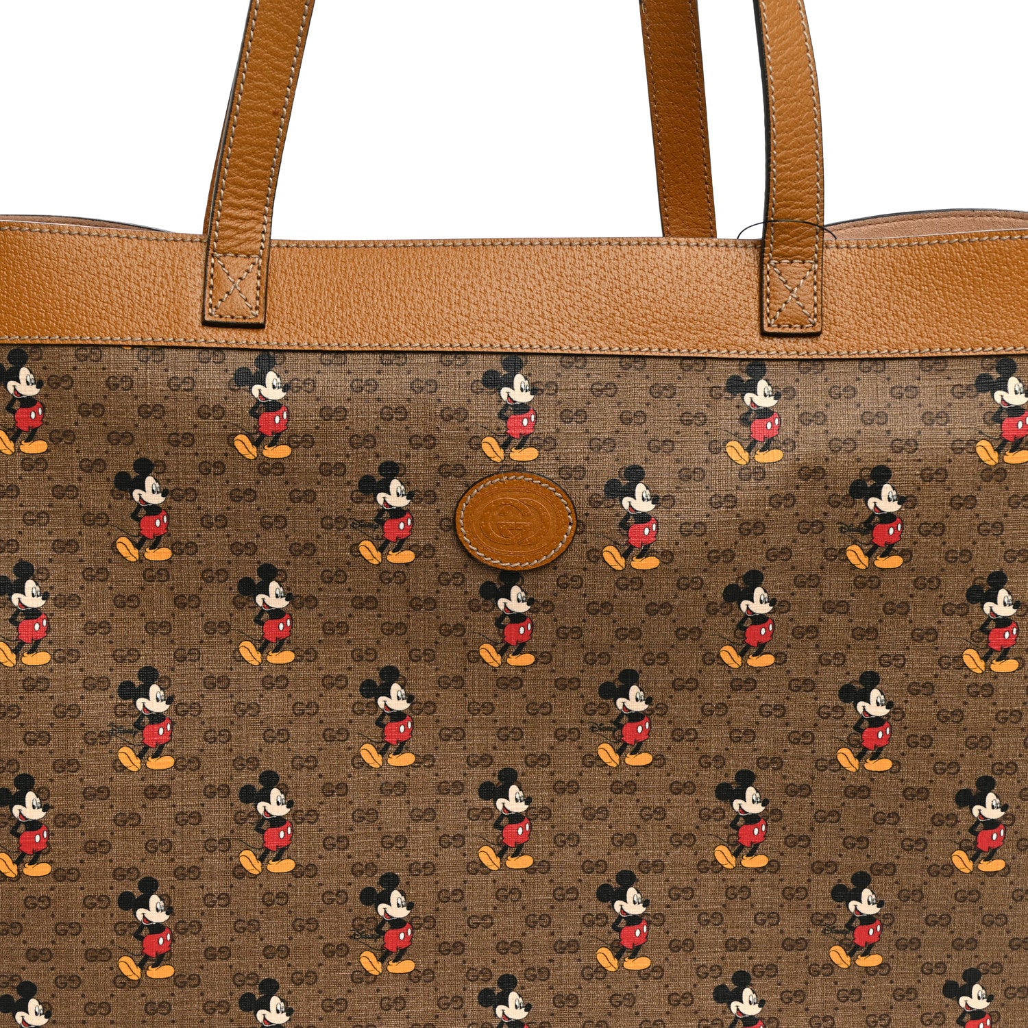 Gucci X DISNEY Mini Vintage GG Supreme Monogram Mickey Mouse Large Shopping Tote Beige Vintage Sun Oil 7 of 9