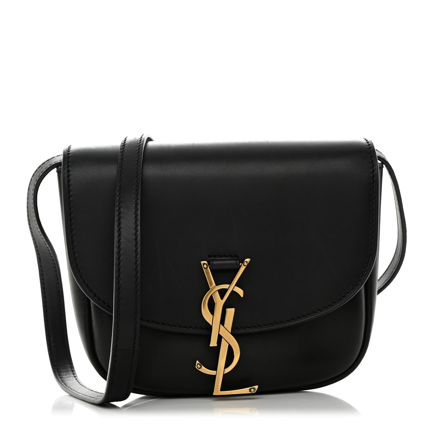 Smooth Calfskin Classic Monogram Small Kaia Satchel Black