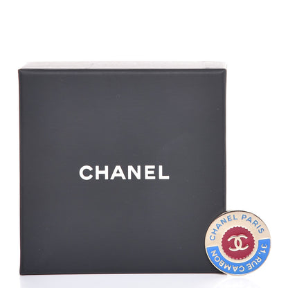 Chanel Enamel Rue Cambon CC Pin Brooch Blue Red Gold 5 of 5