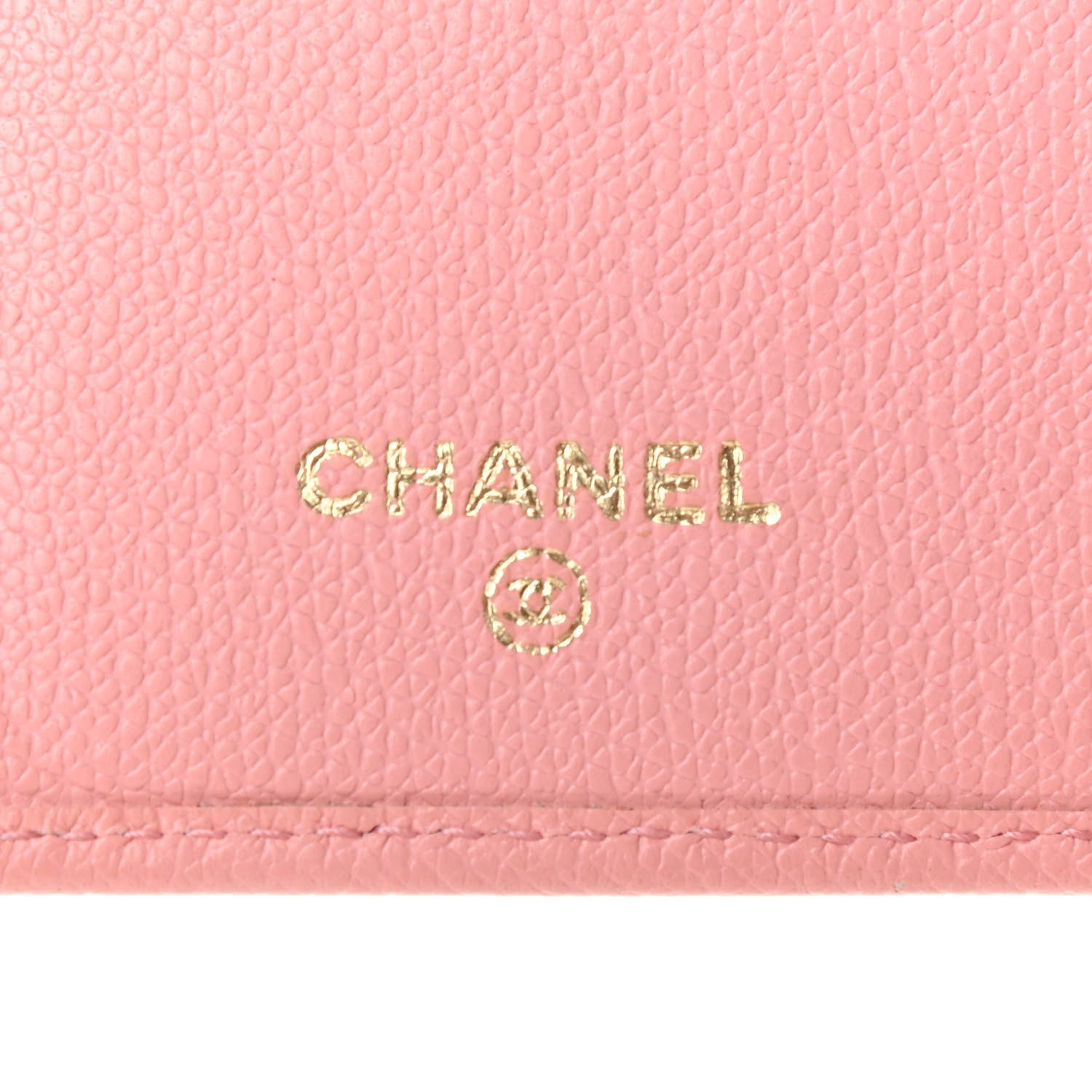 Chanel Grained Calfskin CC Button Yen Wallet Pink 5 of 9