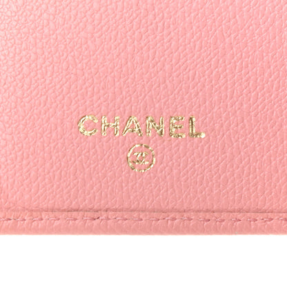 Chanel Grained Calfskin CC Button Yen Wallet Pink 5 of 9