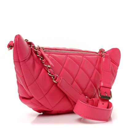 Chanel Lambskin Quilted Waist Bag Fanny Pack Pink 3 of 10