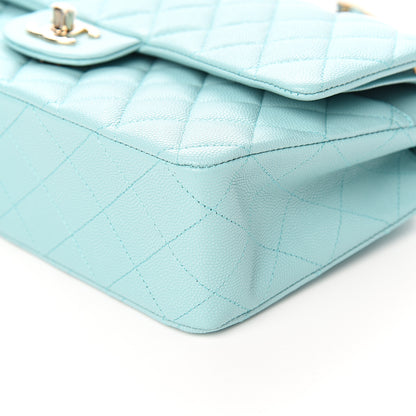 Chanel Caviar Quilted Medium Double Flap Light Blue 8 of 10