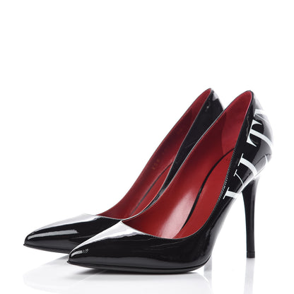 Valentino Garavani Patent VLTN 105mm Pumps 36.5 Black White 3 of 10
