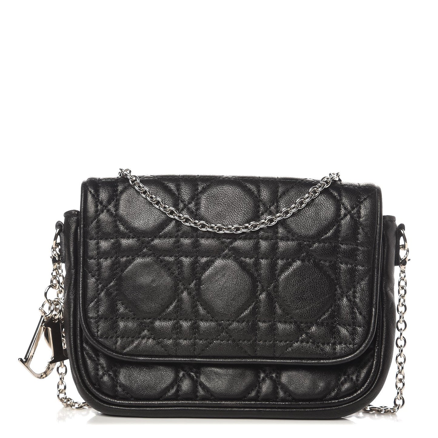 Lambskin Cannage Lady Dior Pochette Black